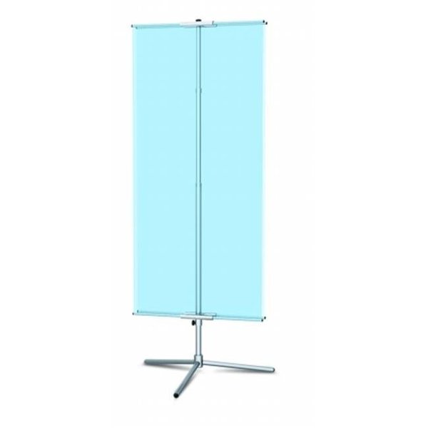 Testrite Visual Products Testrite Visual Products BN2TB-B Classic Banner Stands 24 in. Classic Banner Stand with Travel Base- Silver BN2TB-B